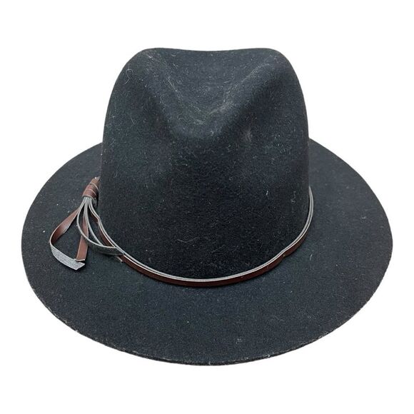San Diego Hat Company Black Fedora Wool Felt Hat with Bow Trim One Size Classic - Picture 2 of 7
